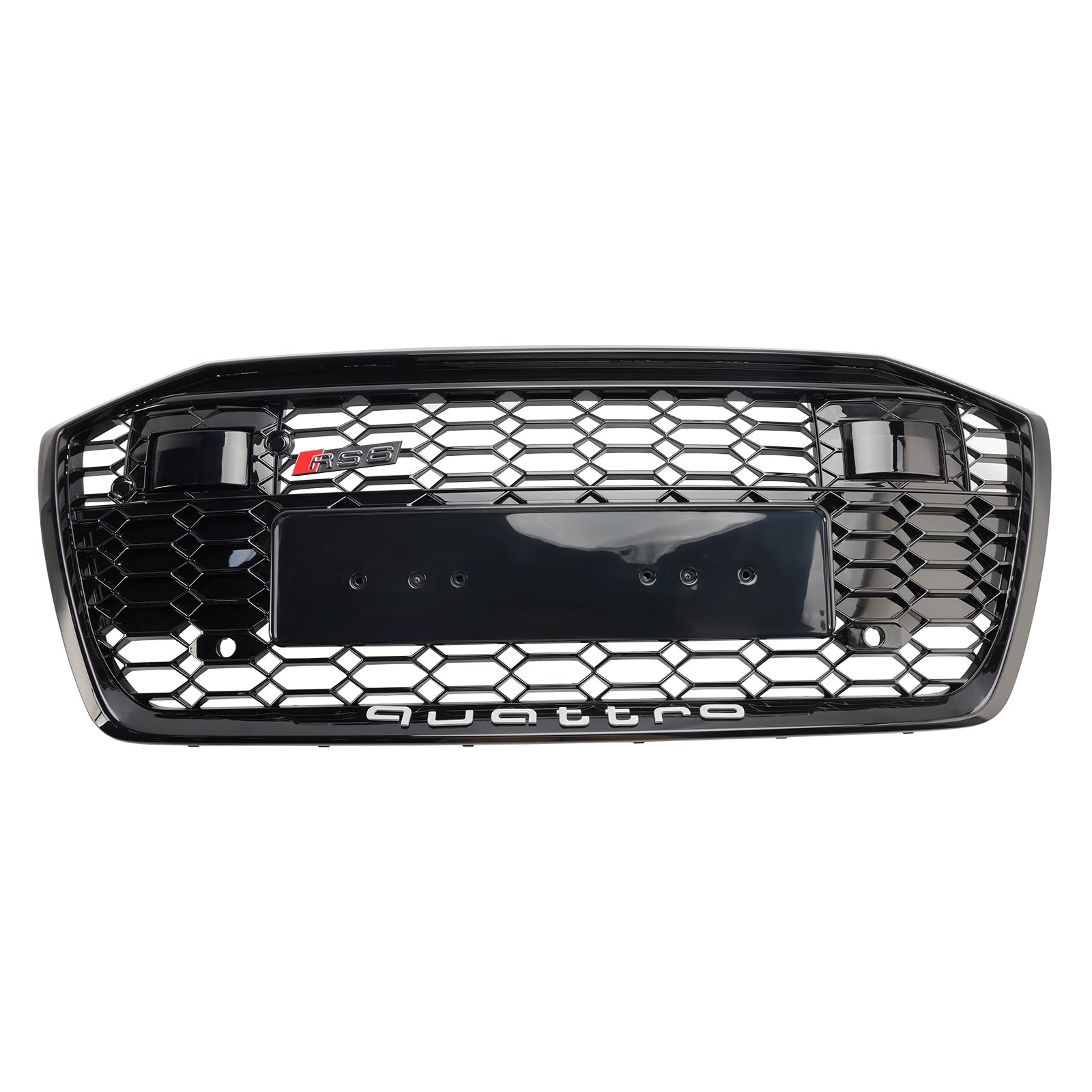 Parachoques delantero con rejilla de panal estilo Audi A6 / A6 Sline / S6 C8 RS6 2019-2023, color negro brillante, con ACC