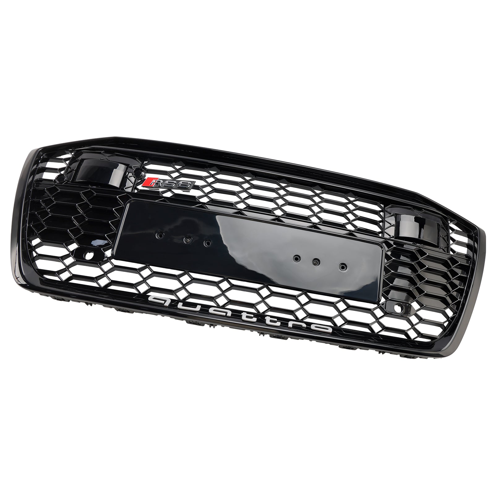 Parachoques delantero con rejilla de panal estilo Audi A6 / A6 Sline / S6 C8 RS6 2019-2023, color negro brillante, con ACC