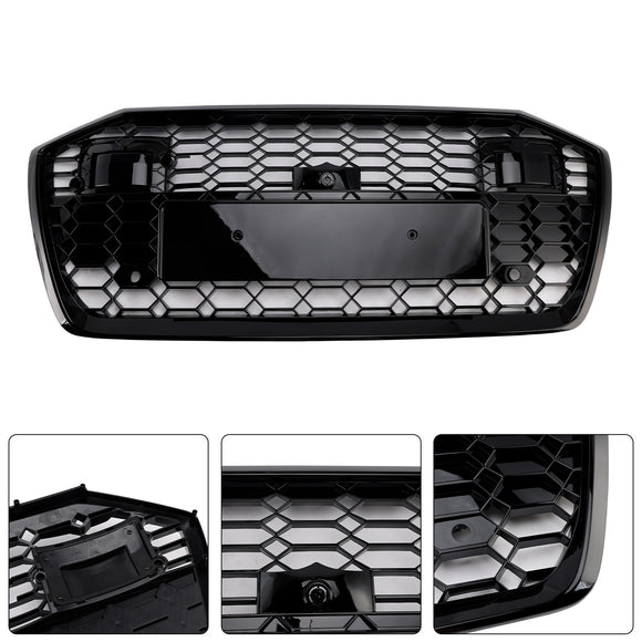 Audi A6/A6 Sline/S6 C8 2019-2023 Zwart Grille Honingraat Mesh Bovenbumper RS6 Style Grill