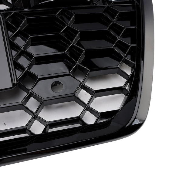 2019-2023 Audi A6/A6 Sline/S6 C8 RS6 Style Honeycomb Grill Etupuskuri Kiiltävä Musta Säleikkö W/ACC
