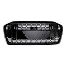 2019-2023 Audi A6/A6 Sline/S6 C8 RS6 Style Honeycomb Grill Etupuskuri Kiiltävä Musta Säleikkö W/ACC-1