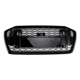 2019-2023 Audi A6/A6 Sline/S6 C8 RS6-stijl honingraatgrill voorbumper glanzend zwart grille met ACC
