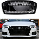RS6 Style Honeycomb ACC Grille für 2019-2023 Audi A6/S6 C8 Frontstoßstange, glänzend schwarzer Ersatzgrill-18