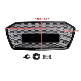 Griglia nera della sostituzione del paraurti anteriore della griglia del favo di stile di Audi A6/S6 C8 RS6 2019-2023 - 0