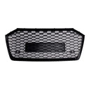 RS6 Style Honeycomb ACC Grille für 2019-2023 Audi A6/S6 C8 Frontstoßstange, glänzend schwarzer Ersatzgrill-11