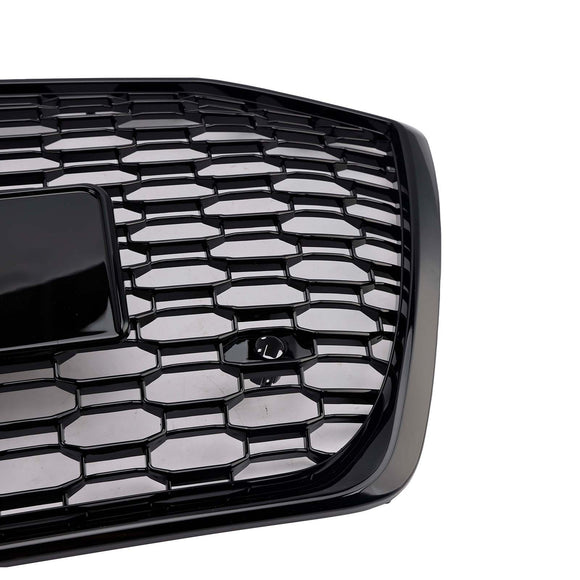 RS6 Style Honeycomb ACC Grille für 2019-2023 Audi A6/S6 C8 Frontstoßstange, glänzend schwarzer Ersatzgrill