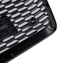 RS6 Style Honeycomb ACC Grille für 2019-2023 Audi A6/S6 C8 Frontstoßstange, glänzend schwarzer Ersatzgrill-14
