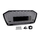 RS6 Style Honeycomb ACC Grille für 2019-2023 Audi A6/S6 C8 Frontstoßstange, glänzend schwarzer Ersatzgrill-16