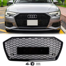 RS6 Style Honeycomb ACC Grille für 2019-2023 Audi A6/S6 C8 Frontstoßstange, glänzend schwarzer Ersatzgrill-21