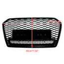 Audi A6 / S6 C7 2015-2018 Facelift RS6 Style Honeycomb Mesh Front Grill Black Grille W/ Sliver Emblem-3