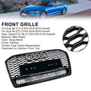 Audi A6 / S6 C7 2015-2018 Facelift RS6 Style Honeycomb Mesh Front Grill Black Grille W/ Sliver Emblem-7