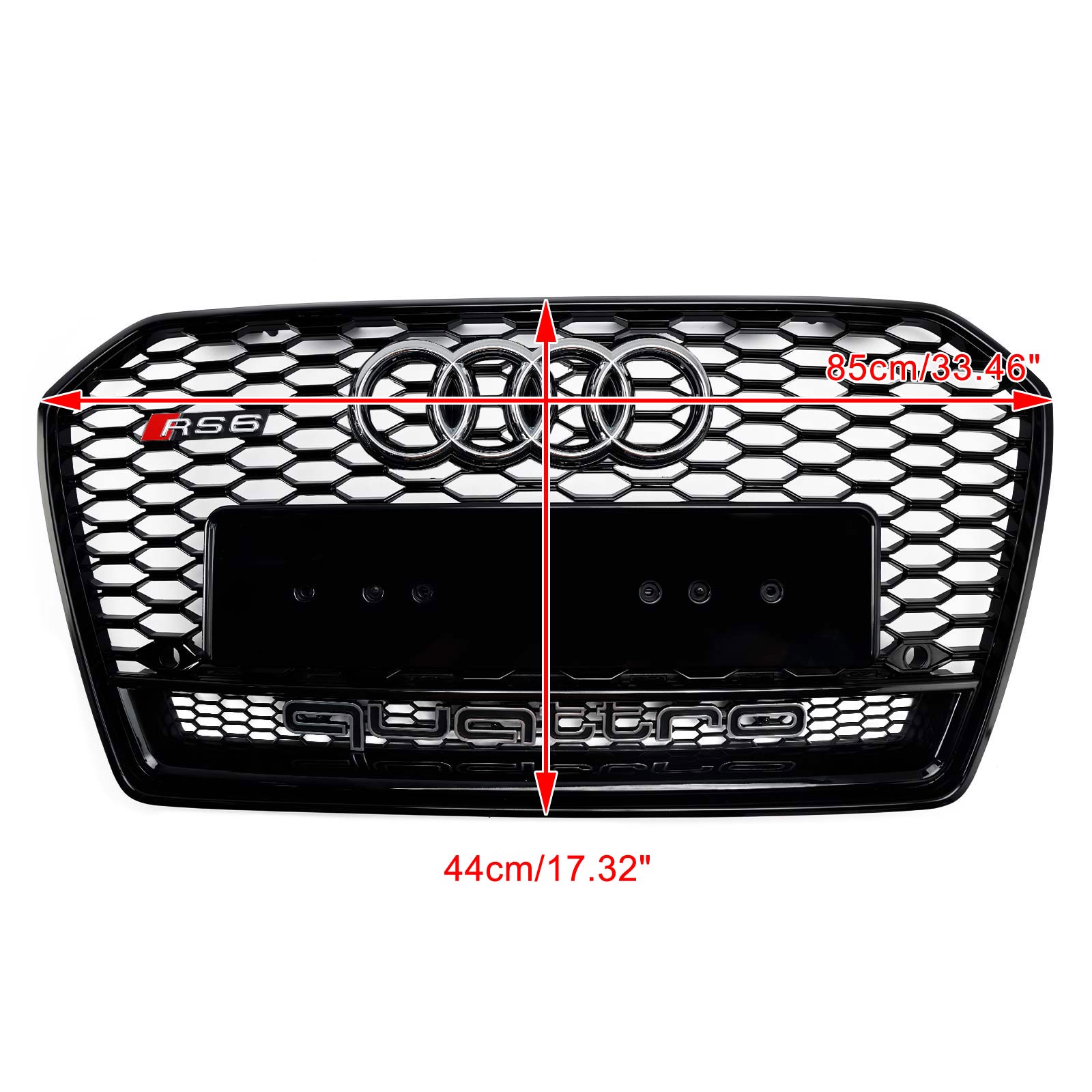 2016-2018 Audi A6 S6 C7 RS6 Style Grill Front Bumper Honeycomb Mesh Black Grille