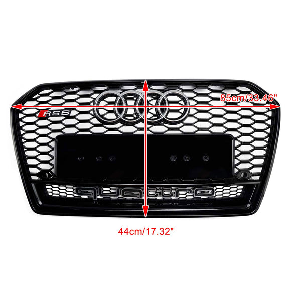 2015-2018 Audi A6 /A6 Sline /S6 C7 RS6 Style Grill Front Bumper Honeycomb Mesh Black Grille