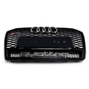 Audi A6 / S6 C7 2015-2018 Facelift RS6 Style Honeycomb Mesh Front Grill Black Grille W/ Sliver Emblem-13