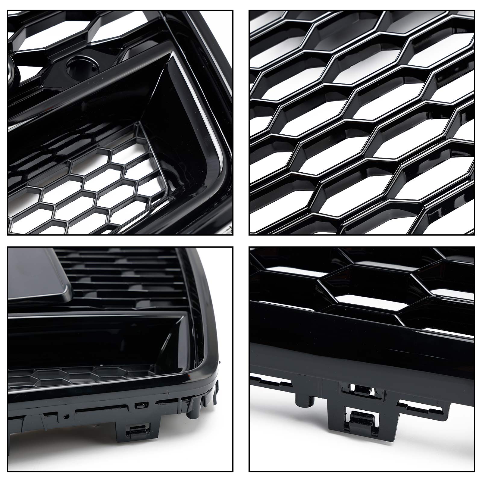 Grille de pare-chocs avant en nid d'abeille noire pour Audi A6 S6 C7 RS6 2016-2018