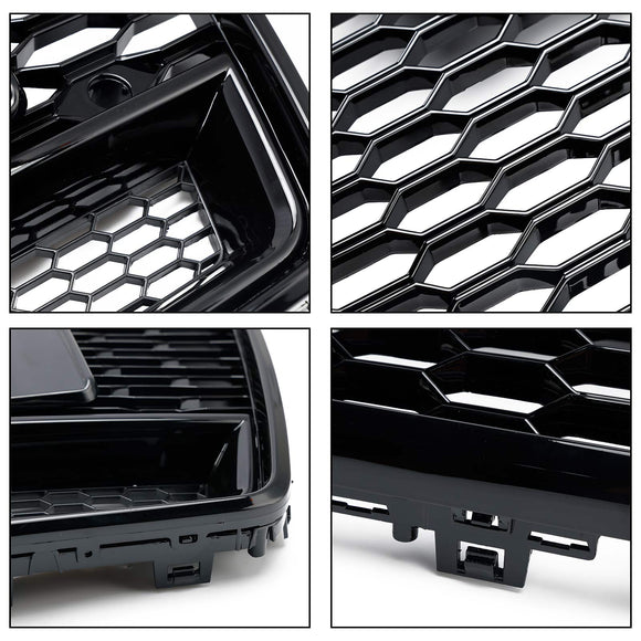 2015-2018 Audi A6 /A6 Sline /S6 C7 RS6 Style Grill Front Bumper Honeycomb Mesh Black Grille