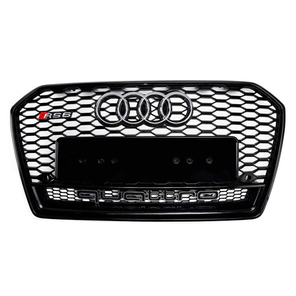 2015-2018 Audi A6 /A6 Sline /S6 C7 RS6 Style Grill Front Bumper Honeycomb Mesh Black Grille