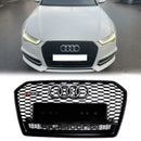 Audi A6 / S6 C7 2015-2018 Facelift RS6 Style Honeycomb Mesh Front Grill Black Grille W/ Sliver Emblem-1