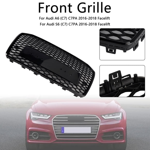 2015-2018 Audi A6 /A6 Sline /S6 C7 RS6 Style Grill etupuskuri hunajakennoverkko musta säleikkö
