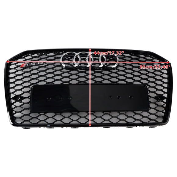 2015-2018 Audi A6 /A6 Sline /S6 C7 RS6 Style Grill Front Bumper Honeycomb Mesh Black Grille