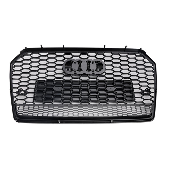 2015-2018 Audi A6 /A6 Sline /S6 C7 RS6 Style Grill Front Bumper Honeycomb Mesh Black Grille