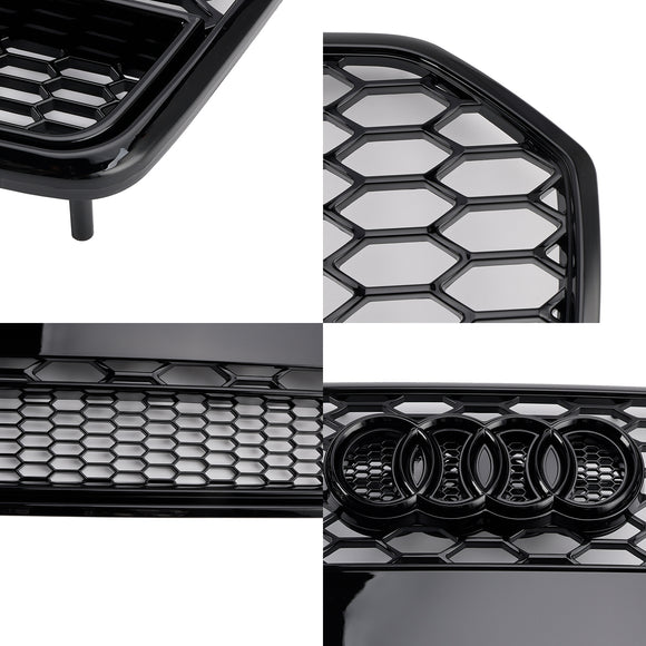 2015-2018 Audi A6 /A6 Sline /S6 C7 RS6 Style Grill Front Bumper Honeycomb Mesh Black Grille