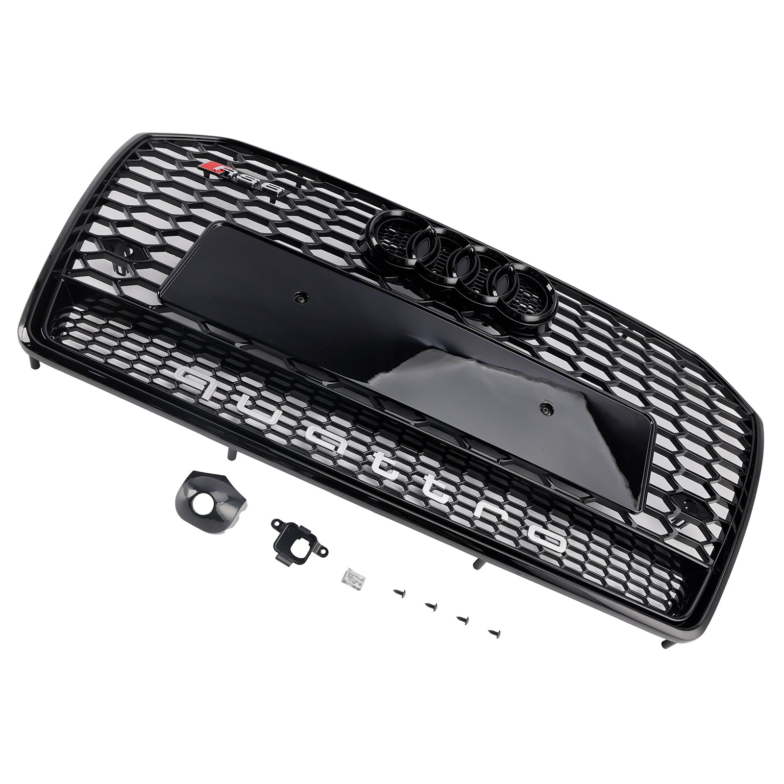 Grille de pare-chocs avant en nid d'abeille noire pour Audi A6 S6 C7 RS6 2016-2018