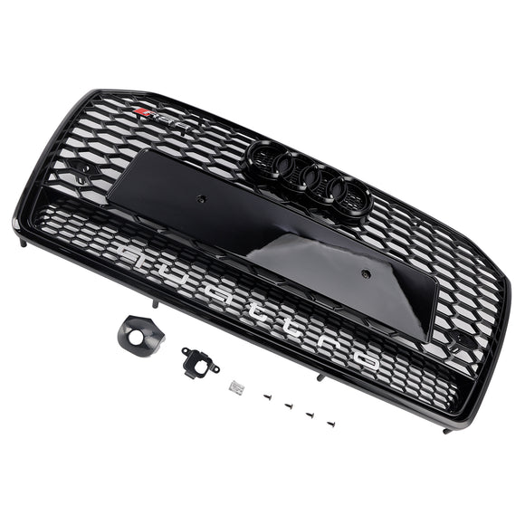 2015-2018 Audi A6 /A6 Sline /S6 C7 RS6 Style Grill Front Bumper Honeycomb Mesh Black Grille