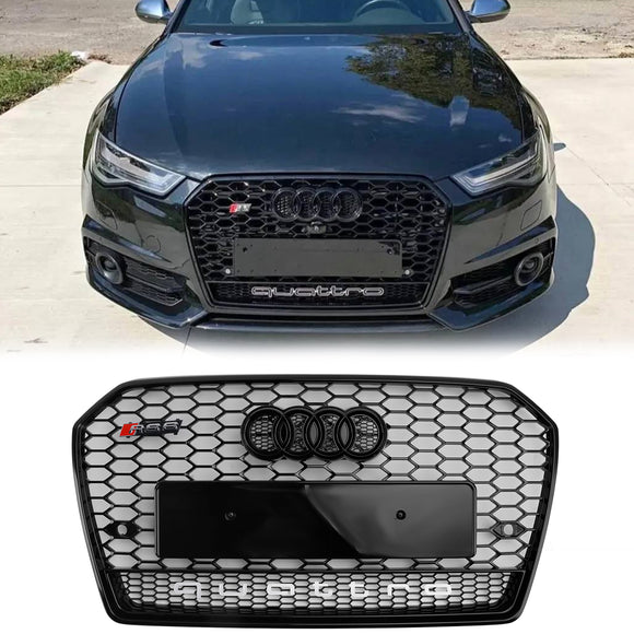 2015-2018 Audi A6 /A6 Sline /S6 C7 RS6 Style Grill Front Bumper Honeycomb Mesh Black Grille