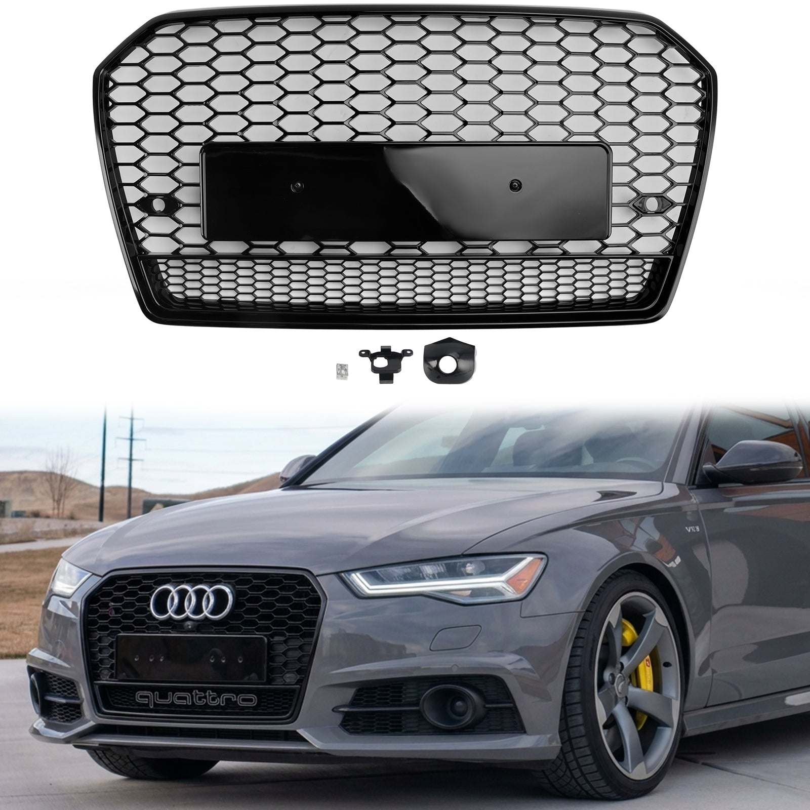 RS6 Quattro Style Grille For 2015-2018 Audi A6 / A6 Sline / S6 C7