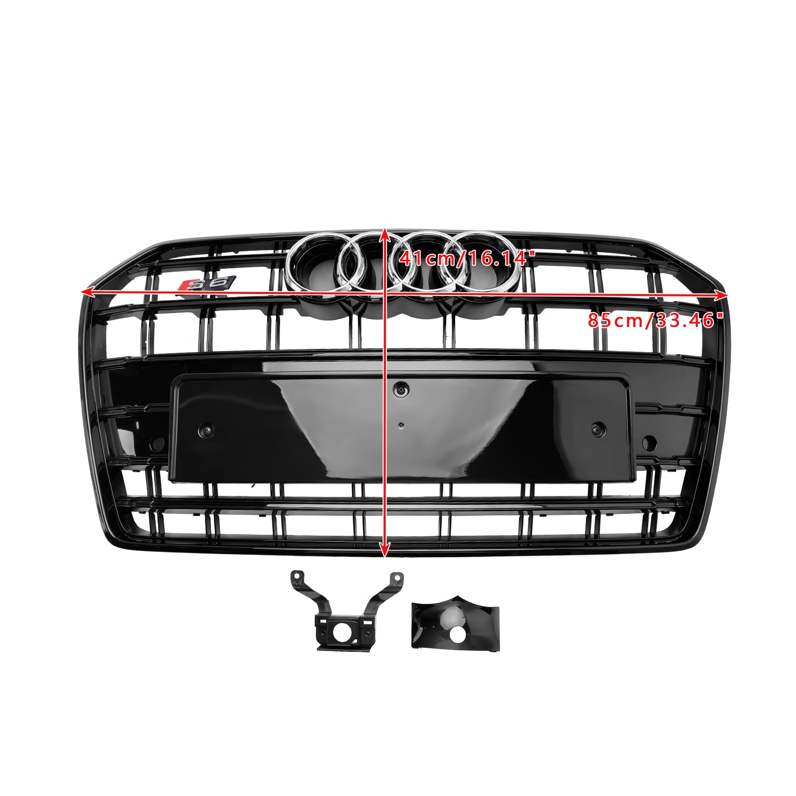 Grille de pare-chocs avant de style Audi A6 S6 C7 2016-2018 S6 Grille de remplacement noire