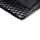 2004-2011 Audi A6 C6 Honeycomb Grill Front Bumper RS Style Black Replacement Grille With Sensor Hole-12