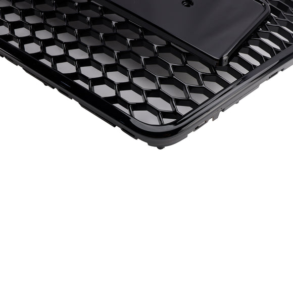 2004-2011 Audi A6 C6 Honeycomb Grill Front Bumper RS Style Black Replacement Grille With Sensor Hole