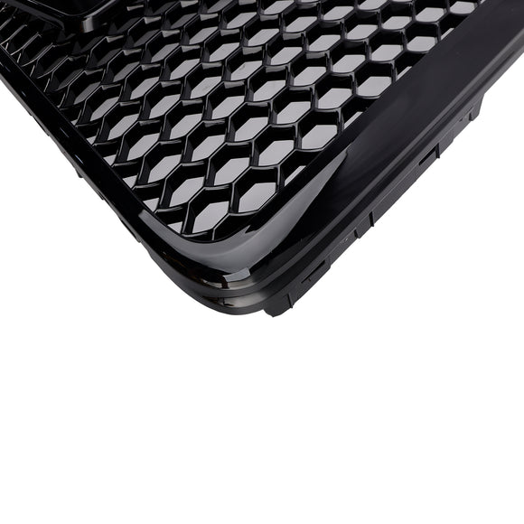 2004-2011 Audi A6 C6 Honeycomb Grill Front Bumper RS Style Black Replacement Grille With Sensor Hole
