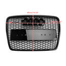 2008-2011 Audi A6 /S6 /A6 Sline C6 RS6 Style Grill Front Bumper Honeycomb Sport Mesh Hex Black Grille W/ Emblem-2