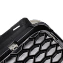2008-2011 Audi A6 /S6 /A6 Sline C6 RS6 Style Grill Front Bumper Honeycomb Sport Mesh Hex Black Grille W/ Emblem-8