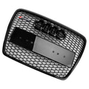 2008-2011 Audi A6 /S6 /A6 Sline C6 RS6 Style Grill Front Bumper Honeycomb Sport Mesh Hex Black Grille W/ Emblem-11