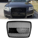 2008-2011 Audi A6 /S6 /A6 Sline C6 RS6 Style Grill Front Bumper Honeycomb Sport Mesh Hex Black Grille-3