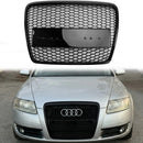 2008-2011 Audi A6 /S6 /A6 Sline C6 RS6 Style Grill Front Bumper Honeycomb Sport Mesh Hex Black Grille-1