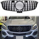 Mercedes Benz Clase GLE W166 Parrilla delantera superior del parachoques GT negra (2015-2018)-1