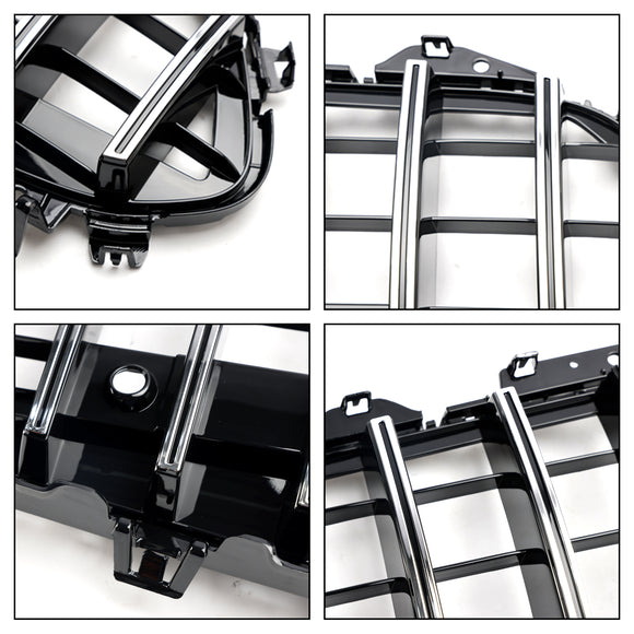 Mercedes Benz Classe CLS C257 CLS300/400/350/450/53 2018-2024 Grille de pare-chocs avant noire/chromée GT Style Grille