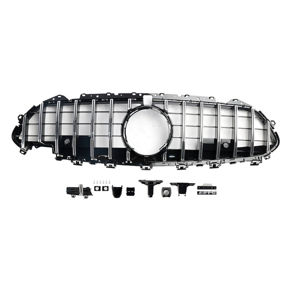 Mercedes Benz Classe CLS C257 CLS300/400/350/450/53 2018-2024 Grille de pare-chocs avant noire/chromée GT Style Grille