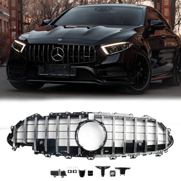 Griglia sostitutiva cromata per paraurti anteriore stile Mercedes Benz Classe CLS C257 GT 2018-2024