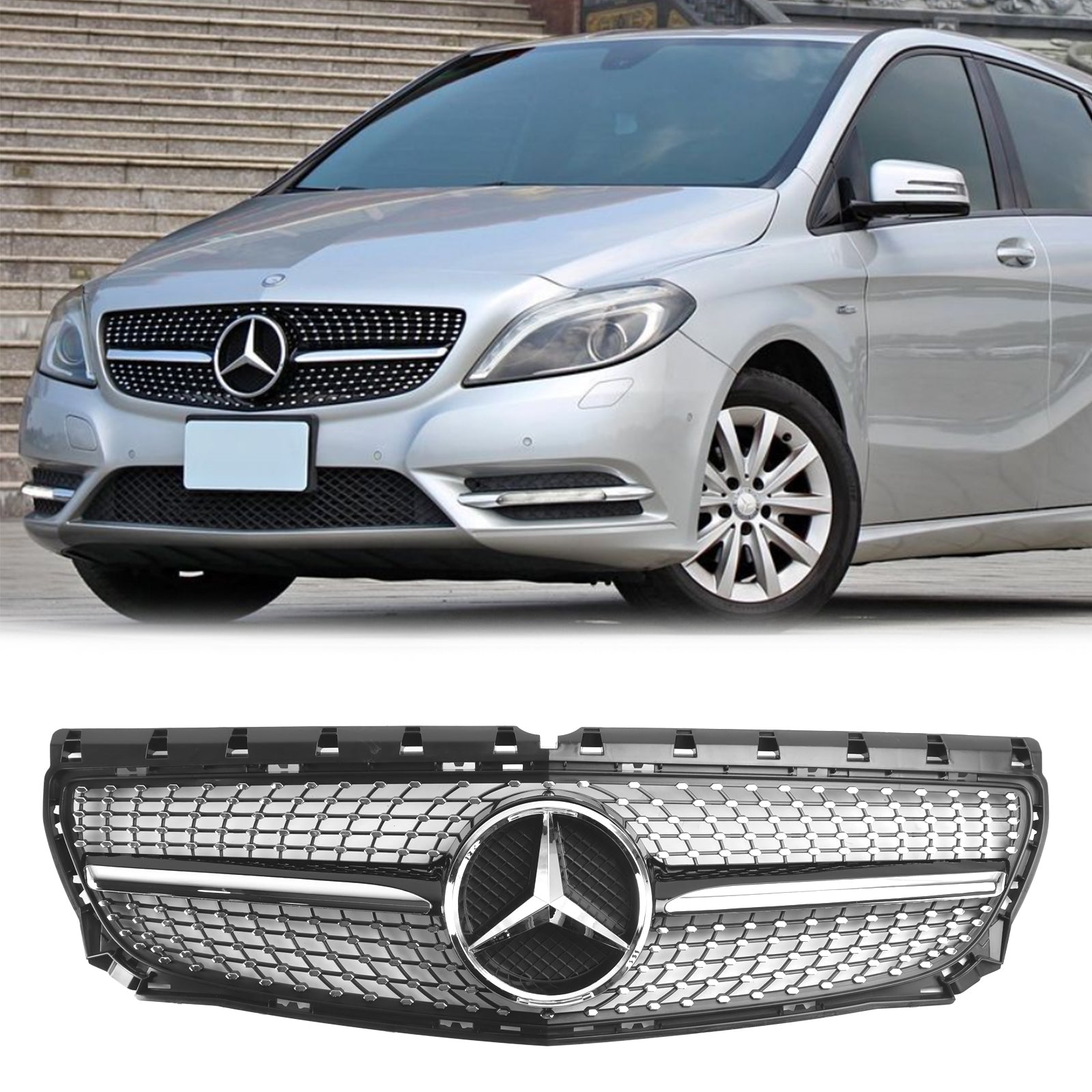 Reemplazo de la parrilla del parachoques delantero de la Clase B de Mercedes Benz W246 B180 B200 B250 2011-2014 antes del rediseño