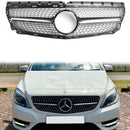 Mercedes-Benz B-Klasse 2011-2014 W246 Diamantvormige grille voorbumper, chroomzwarte grille-1