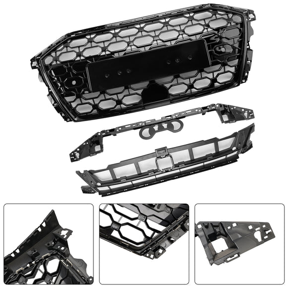 Parrilla estilo Audi A3/A3 Sline/S3 RS3 2020-2024, parachoques delantero, rejilla de repuesto negra tipo panal