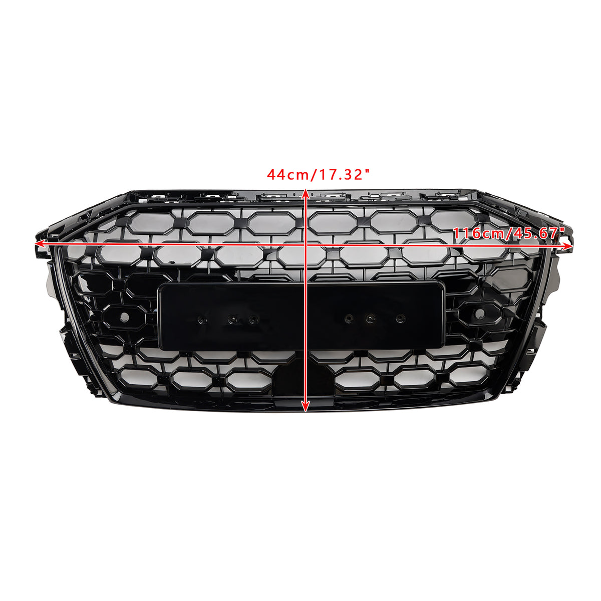 RS3 Style Front Grille For Audi A3 S3 2017-2018-2019 – Honeycomb Black Painted Bumper Grill