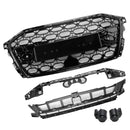 Parrilla estilo Audi A3/A3 Sline/S3 RS3 2020-2024, parachoques delantero, rejilla de repuesto negra tipo panal-12