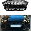 2020-2024 Audi A3/A3 Sline/S3 RS3-stijl grill voorbumper honingraat zwart vervangend rooster-3