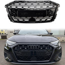 2020-2024 Audi A3/A3 Sline/S3 RS3 Style Grill Przedni zderzak o strukturze plastra miodu Czarna zamienna kratka-1